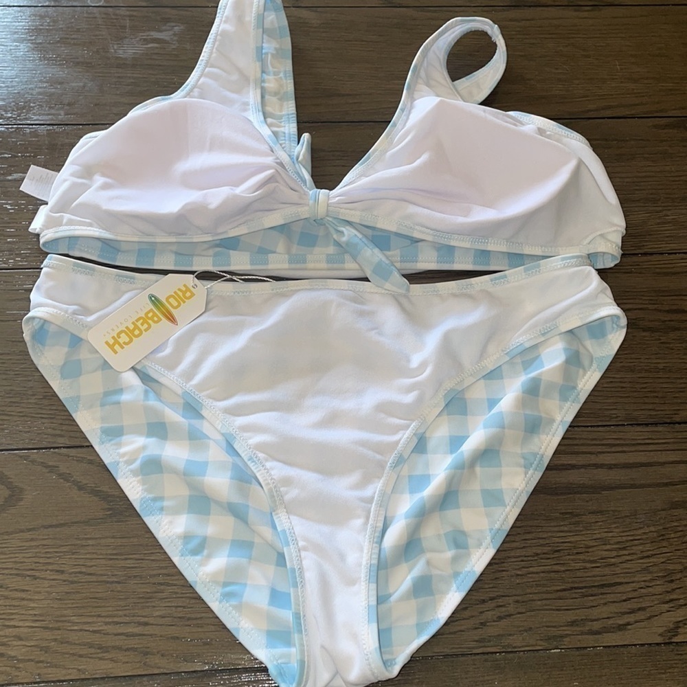 RIO Beach Argentina Baby Blue Gingham Bikini - Picture 4 of 5